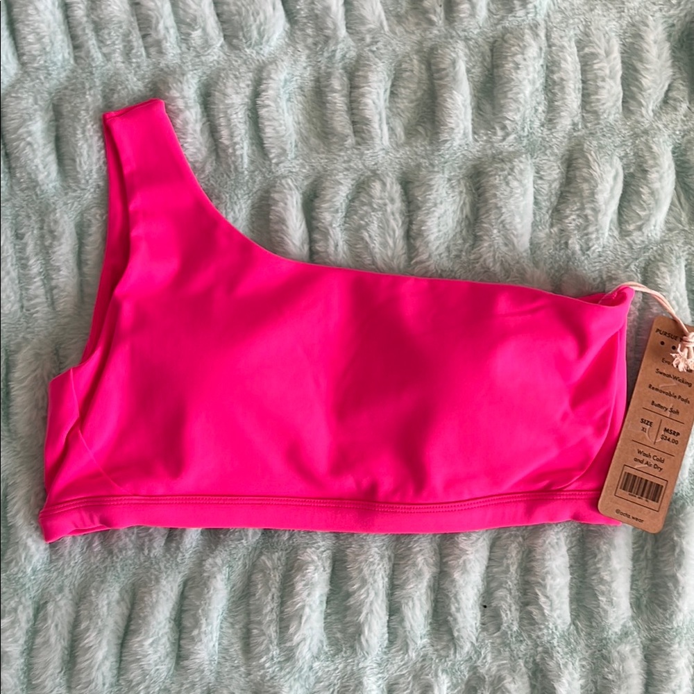 Acta Pink One-Shoulder Bikini Top